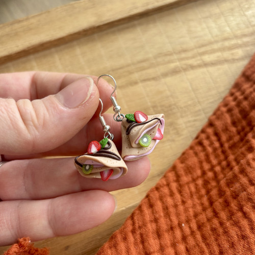 Palačinky - fimo nausnice visaci — foto 3
