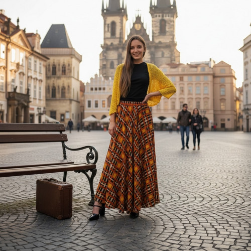 Dlouhá půlkolová sukně "Susy” — foto 2
