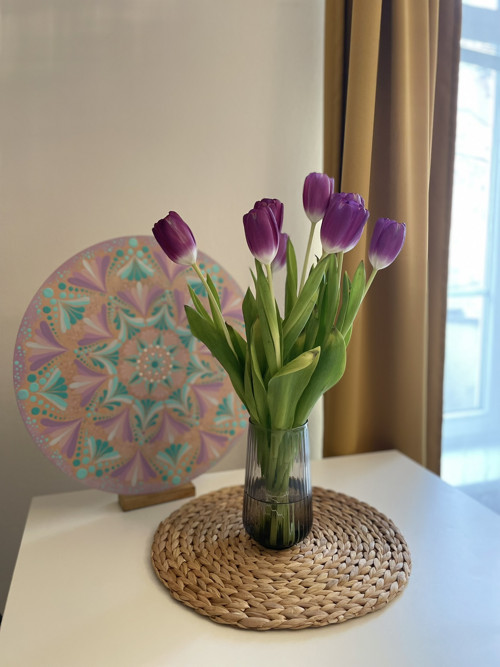 Mandala Campanula - ručně malovaná, 45 cm — foto 5