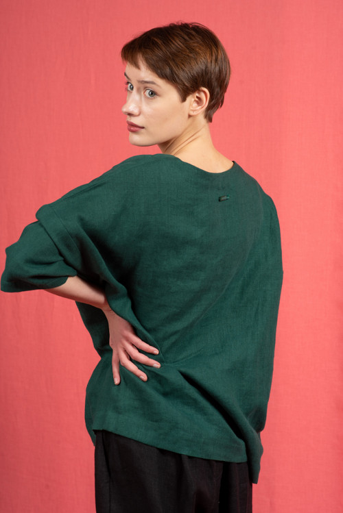 Lněný top Qatar Verde — foto 4