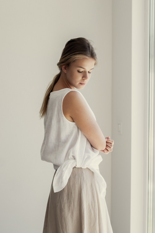 Lněný top Yuriko — foto 3