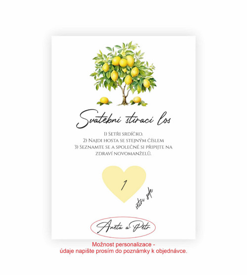 Svatební stírací los Citrus Limon — foto 2