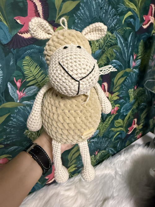 Háčkovaná ovečka cca 27cm — foto 6