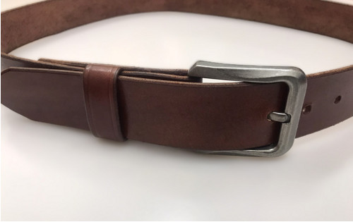 Kožený opasek 4 cm koňak - Basic — foto 3