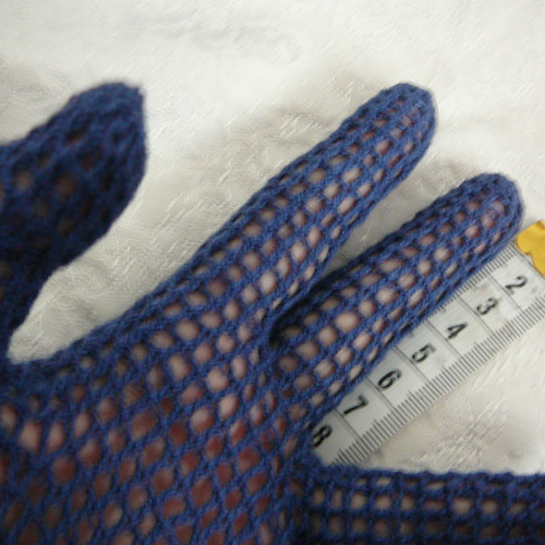 Tm.modré háčkované rukavičky vel.M — foto 2