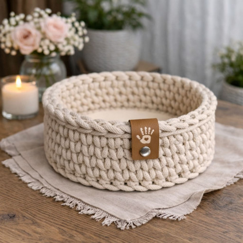 Ručně háčkované košíčky v barvě Beige — foto 3