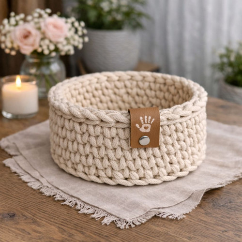 Ručně háčkované košíčky v barvě Beige — foto 4