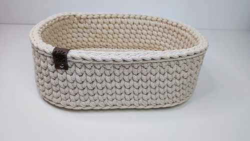 Oválný háčkovaný košík 30x20 cm — foto 2
