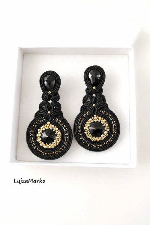 Jelena soutache / sutaš náušnice — foto 3