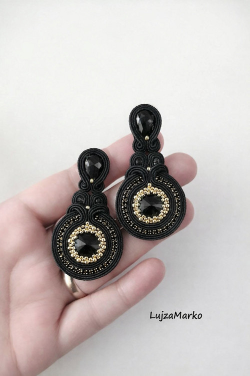Jelena soutache / sutaš náušnice — foto 4
