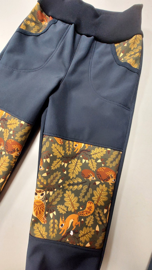 Kalhoty softshell, Navy a lesnízvířátka v.92 — foto 2