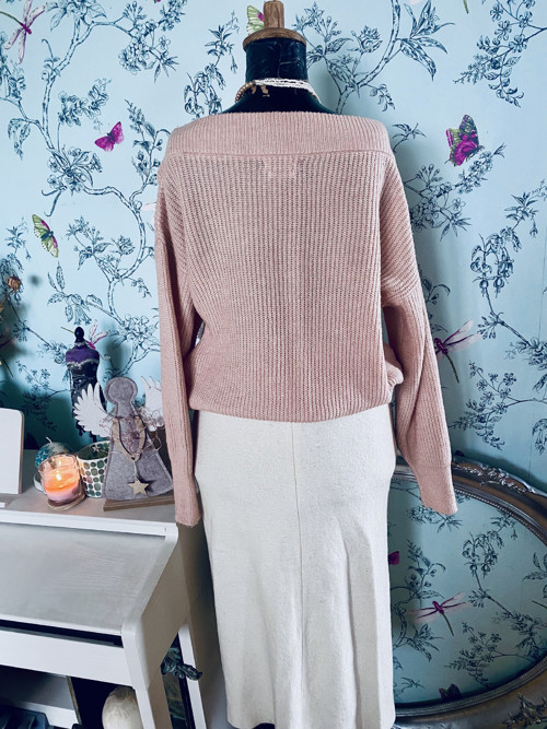 Svetérek powder pink ležérní — foto 4