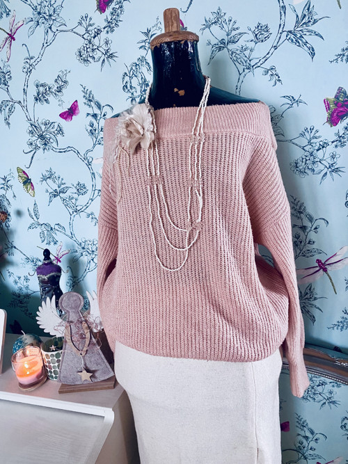 Svetérek powder pink ležérní — foto 2