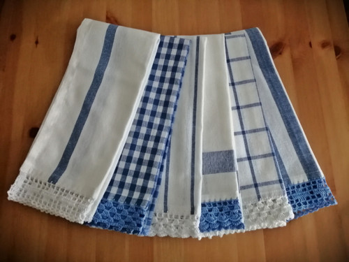 Sada šesti bavlněných utěrek modro bílých — foto 2