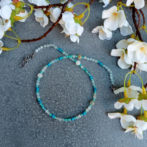 Akvamarín s tyrkysem choker — foto 2