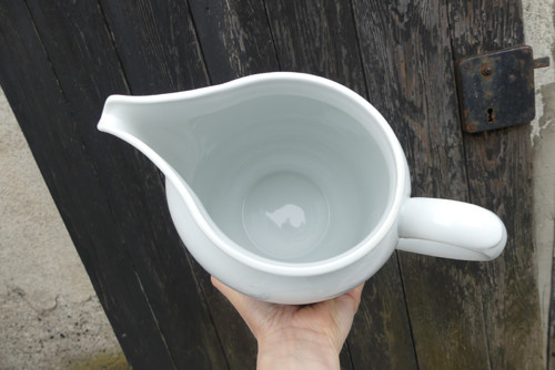 Modrý dotek...porcelánový džbán, Československo — foto 5