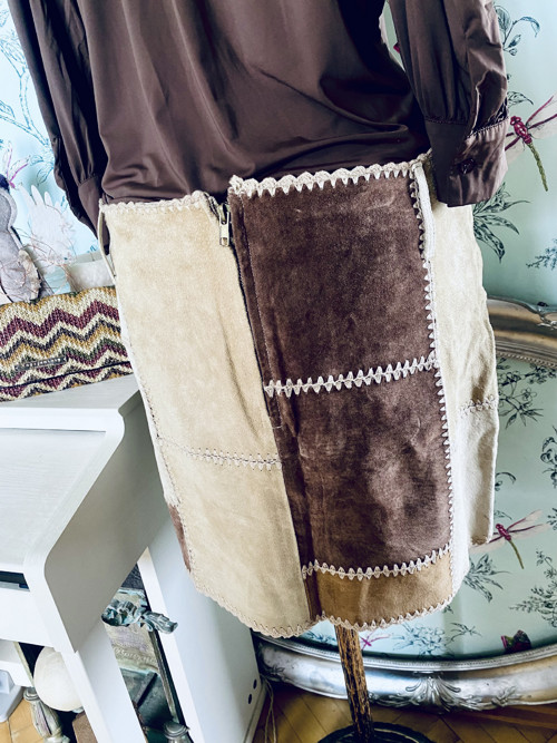 Sukně boho hippie velur — foto 6