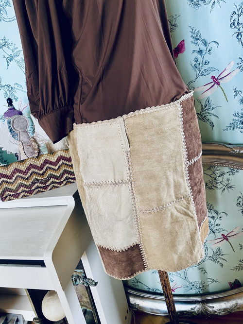 Sukně boho hippie velur — foto 3
