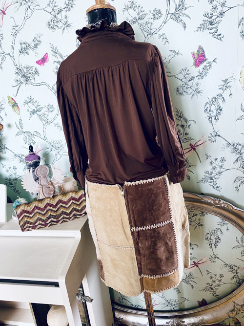 Sukně boho hippie velur — foto 5