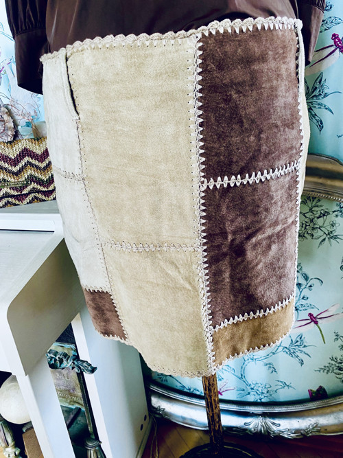 Sukně boho hippie velur — foto 4