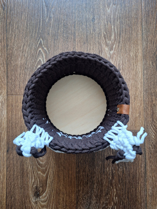 Háčkovaný košík- hnědá sova — foto 4
