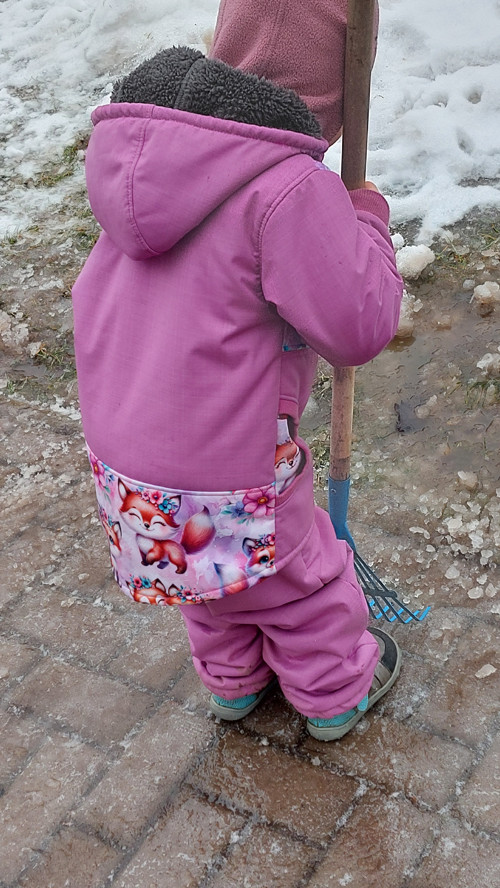 Bunda zimní , softshell s beránkem, růžová v.86 — foto 3