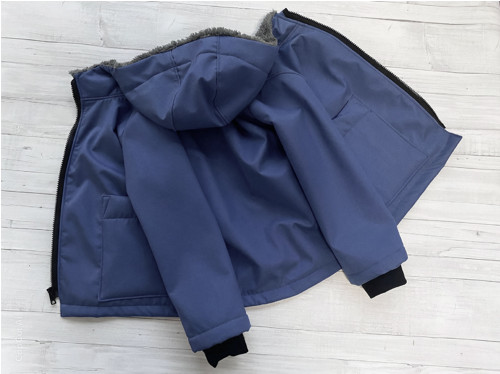 Softshell bunda dětská ZIMNÍ S BERÁNKEM tm. modrá — foto 3