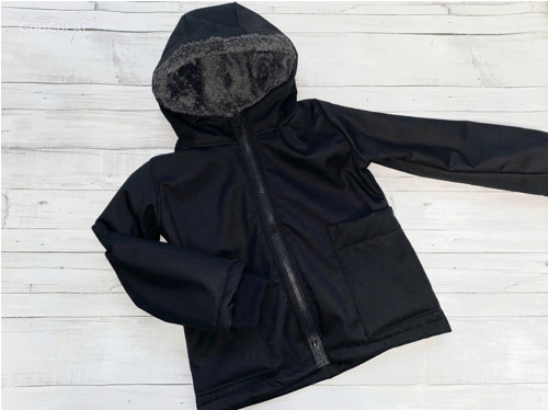 Softshell bunda dětská ZIMNÍ S BERÁNKEM černá — foto 2