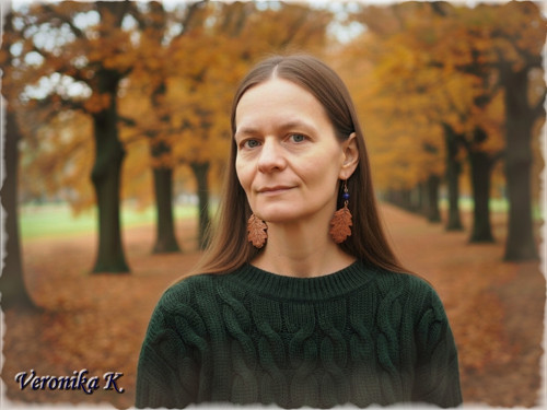 Náhrdelník a náušnice z dubových listů — foto 4