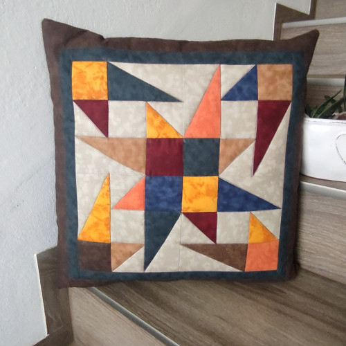 Povlak na polštář patchwork hnědý mramory — foto 3