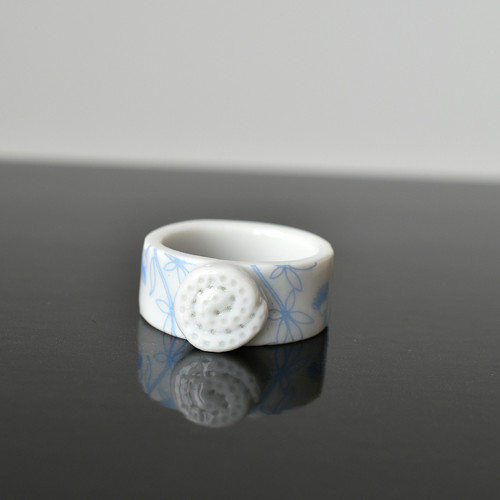 Porcelánový prsten světle modrý — foto 2