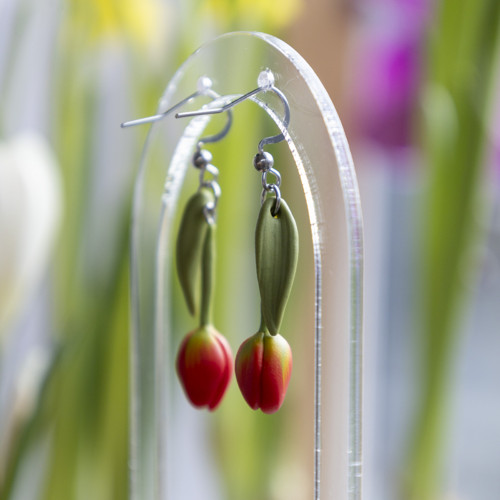 Náušnice - červené tulipány — foto 4