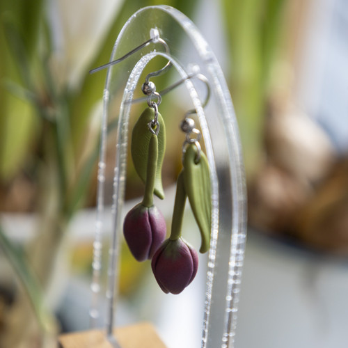 Náušnice - vínové tulipány — foto 4