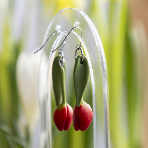 Náušnice - červené tulipány — foto 4