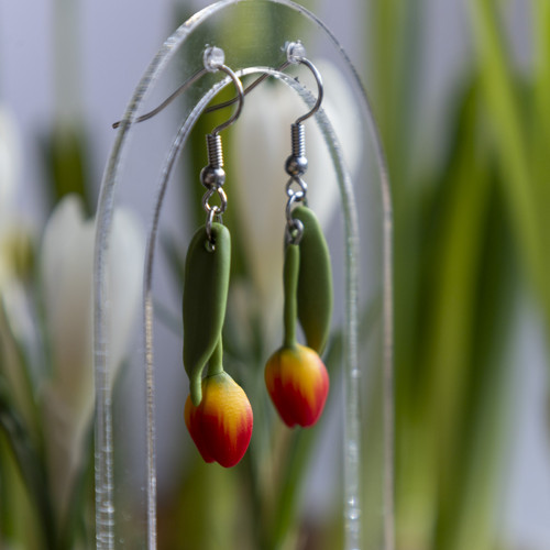 Náušnice - červené tulipány — foto 3