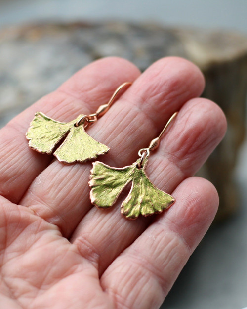 Měděné náušnice Ginkgo 1 — foto 2