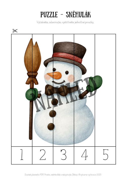 Zimní číselné puzzle (PDF k tisku) — foto 3