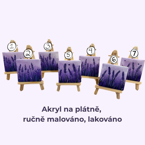 Ručně malované mini plátno se stojanem — foto 2