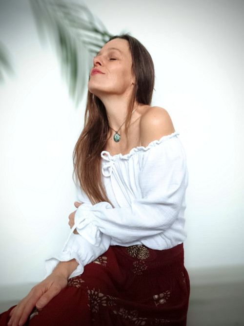Halenka V Boho Stylu Bílá Mušelínová — foto 3