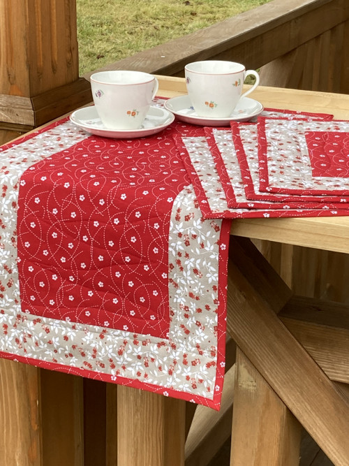 Prostírání - kytičky na červené.... — foto 4