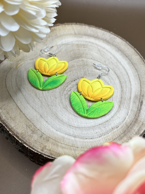 Náušnice Tulipány žluté — foto 2
