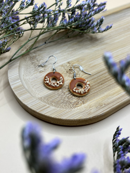 Náušnice Donut – karamel — foto 2