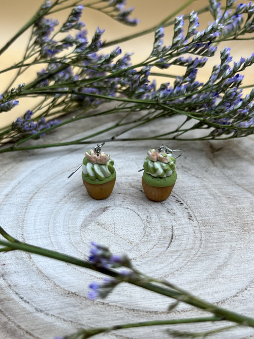 Náušnice Cupcake pistácie — foto 2