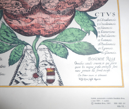 PLAKÁT • mapa Bohemiae Rosa, 1991 — foto 3