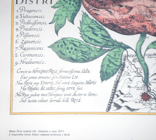 PLAKÁT • mapa Bohemiae Rosa, 1991 — foto 2