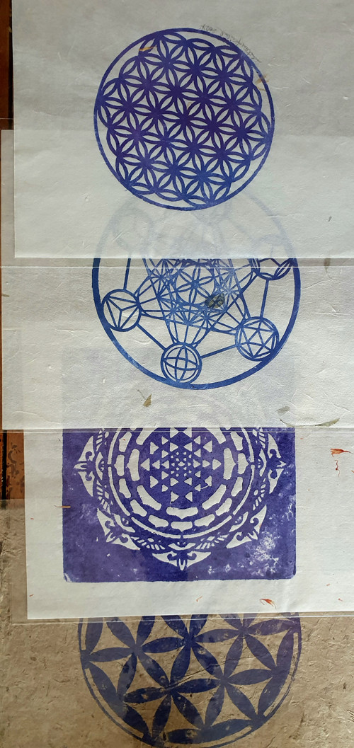 POSVÁTNÁ GEOMETRIE - originální linoryt — foto 2