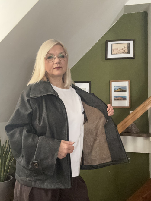 Riflová bunda černá vyteplená — foto 2