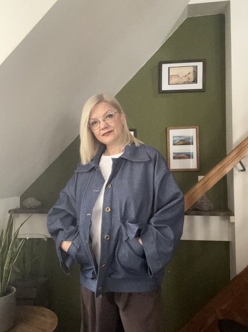 Riflová bunda modrá vyteplená — foto 4