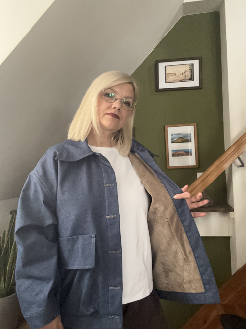 Riflová bunda modrá vyteplená — foto 2