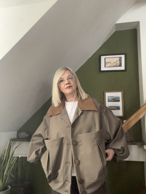 Bunda khaki s manšestrovým límcem — foto 2